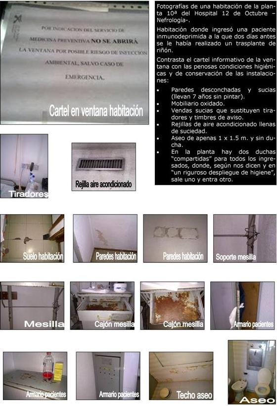 Estado de las habitaciones de la planta 10ª en el Hospital 12 de Octubre de Madrid