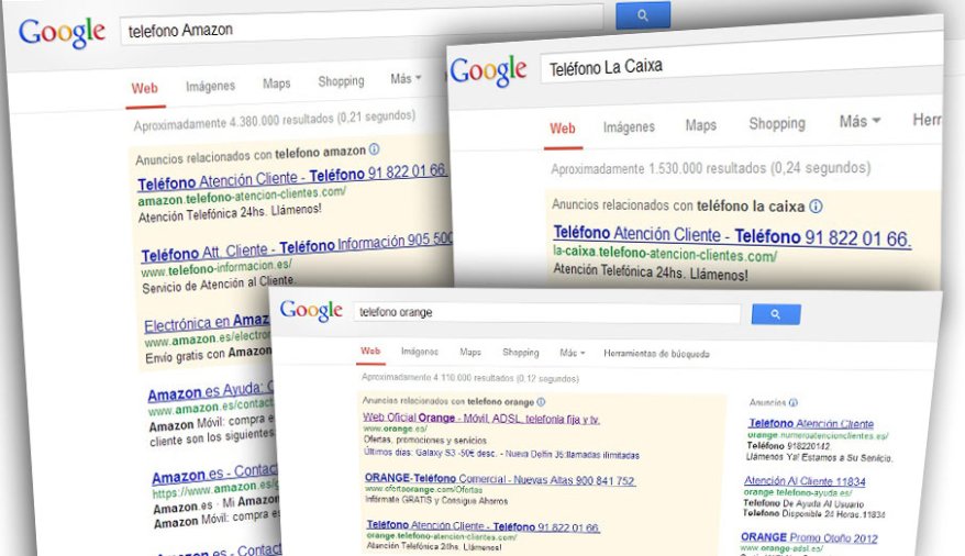 FACUA denuncia la existencia en Google de teléfonos fraudulentos de atención al cliente de grandes empresas